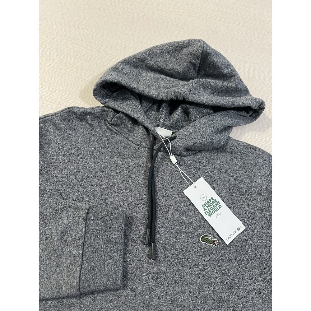 Lacoste Men's Pullover Hoodie Grey New Size 6-XL Front Logo